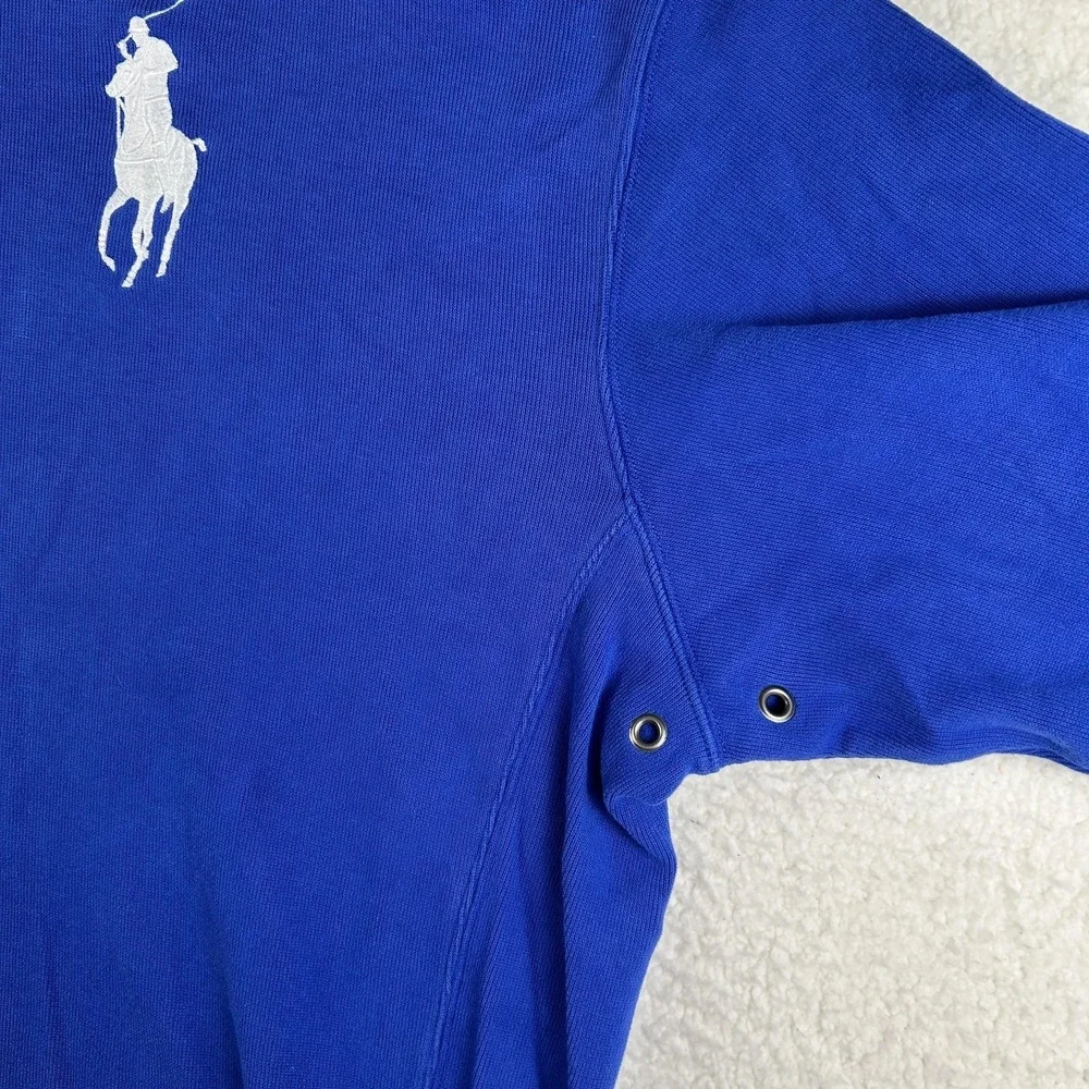 Polo Ralph Lauren Sweatshirt Mens 3XLT Blue 1/4 Zip Mock Neck Big Pony Ski Patch